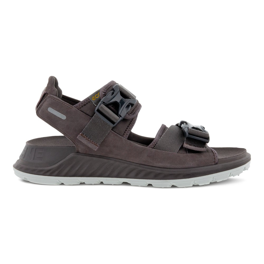 ECCO Mens Sandals Dark Grey - Exowrap 2S Buckle - FHK-439508